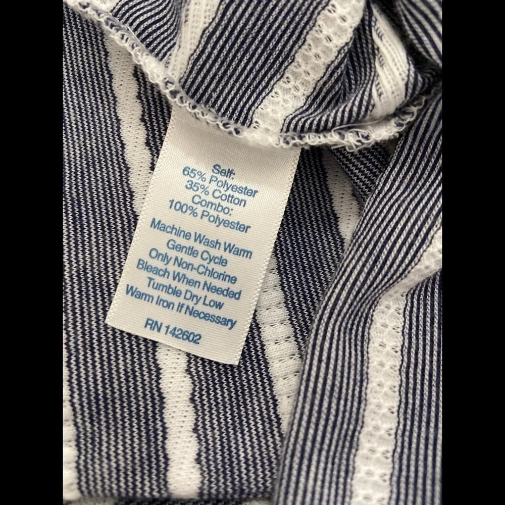 Sail To Sable Blue & White Striped Nautical Shift Dress Medium - Picture 6 of 6